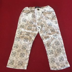 Vigoss White With Black & Light Blue pattern pants